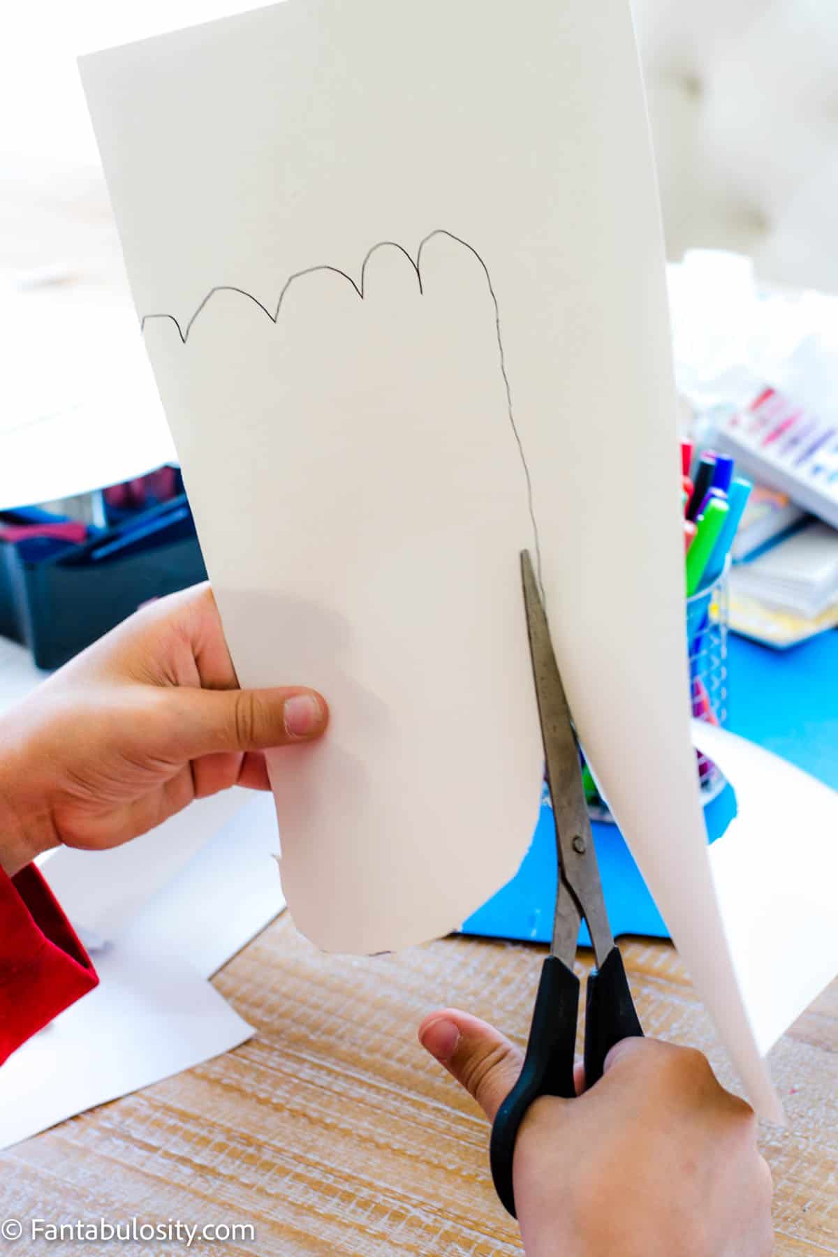 Cutting ghost template out of paper