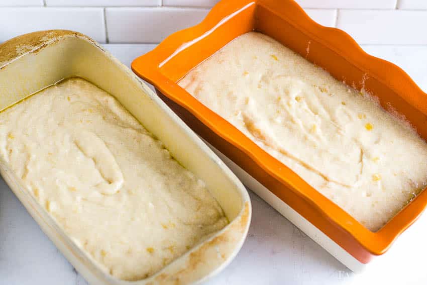 Pour batter in to two different regular size loaf pans