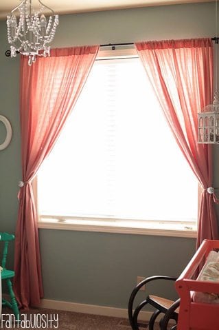 Baby Girl Nursery Gray and Coral Design Curtains https://fantabulosity.com
