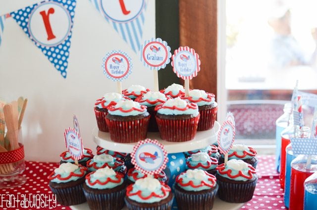 Airplane First Birthday Party Ideas Cupcakes