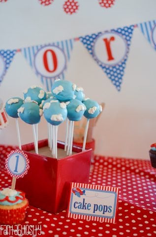 Airplane First Birthday Party Ideas Cake Pops