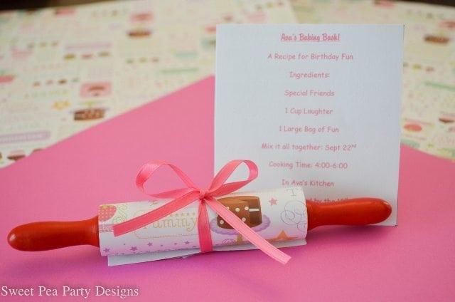 Baking Party Girl Birthday Invitations