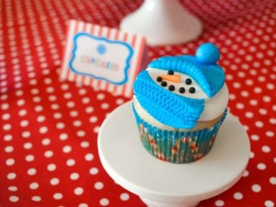 Christmas Play Date Snowmen Theme cupcakes