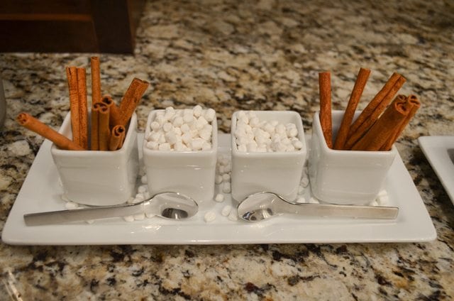 White Christmas Party Ideas- White Hot Chocolate Bar toppings https://fantabulosity.com