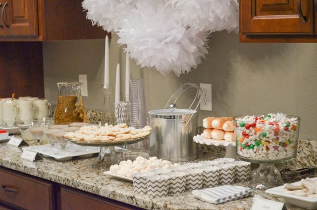 White Christmas Party Ideas Display Table https://fantabulosity.com