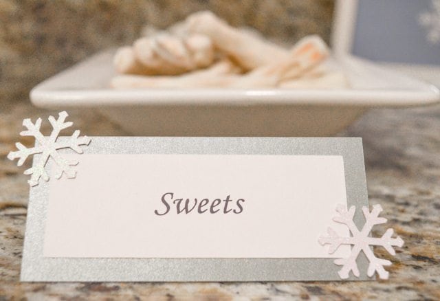 White Christmas Party Ideas "Sweet" food tent https://fantabulosity.com