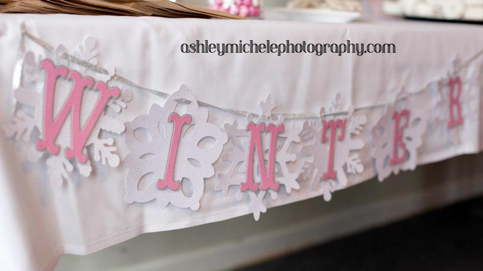 Winter Onederland First Birthday Party Banner - Such a cute party for a little girl