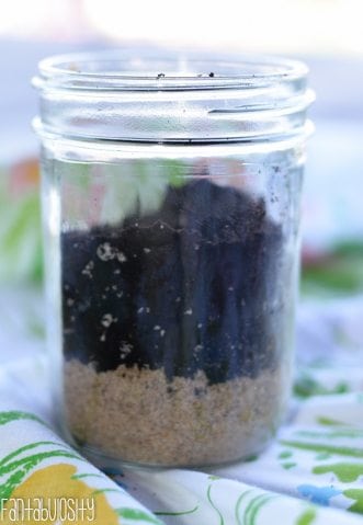 Jar of soil and sand