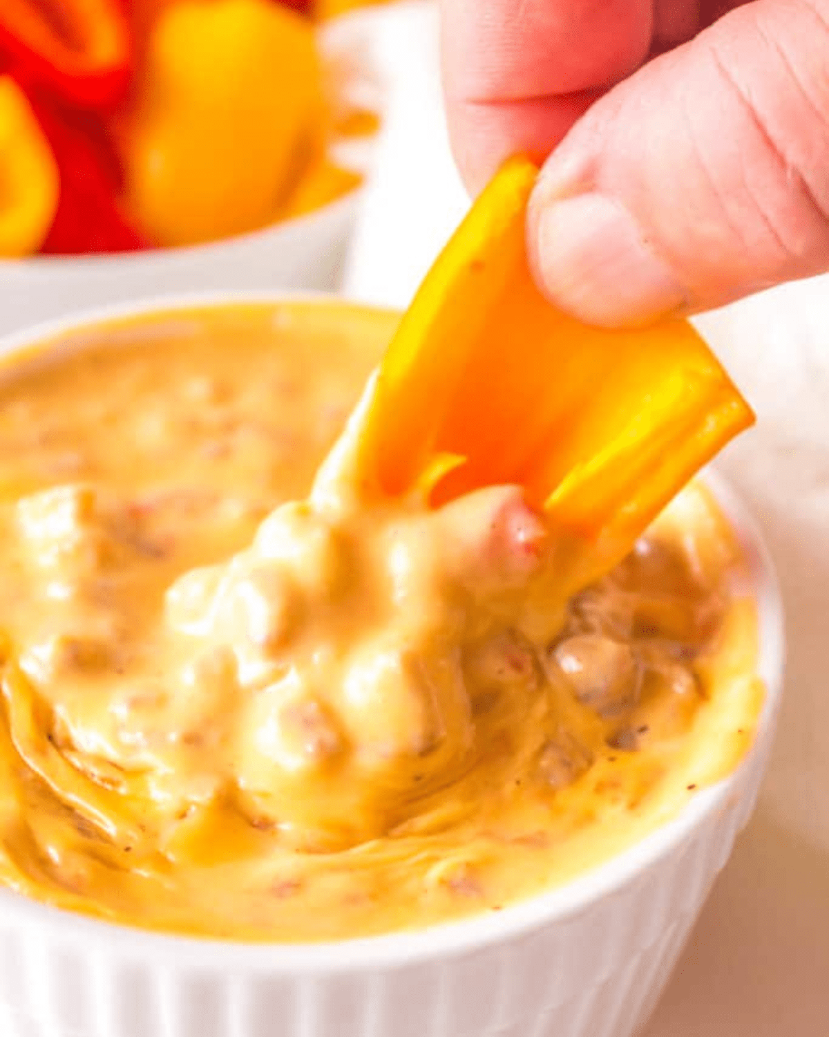 smoky cheese dip with fresh veggies