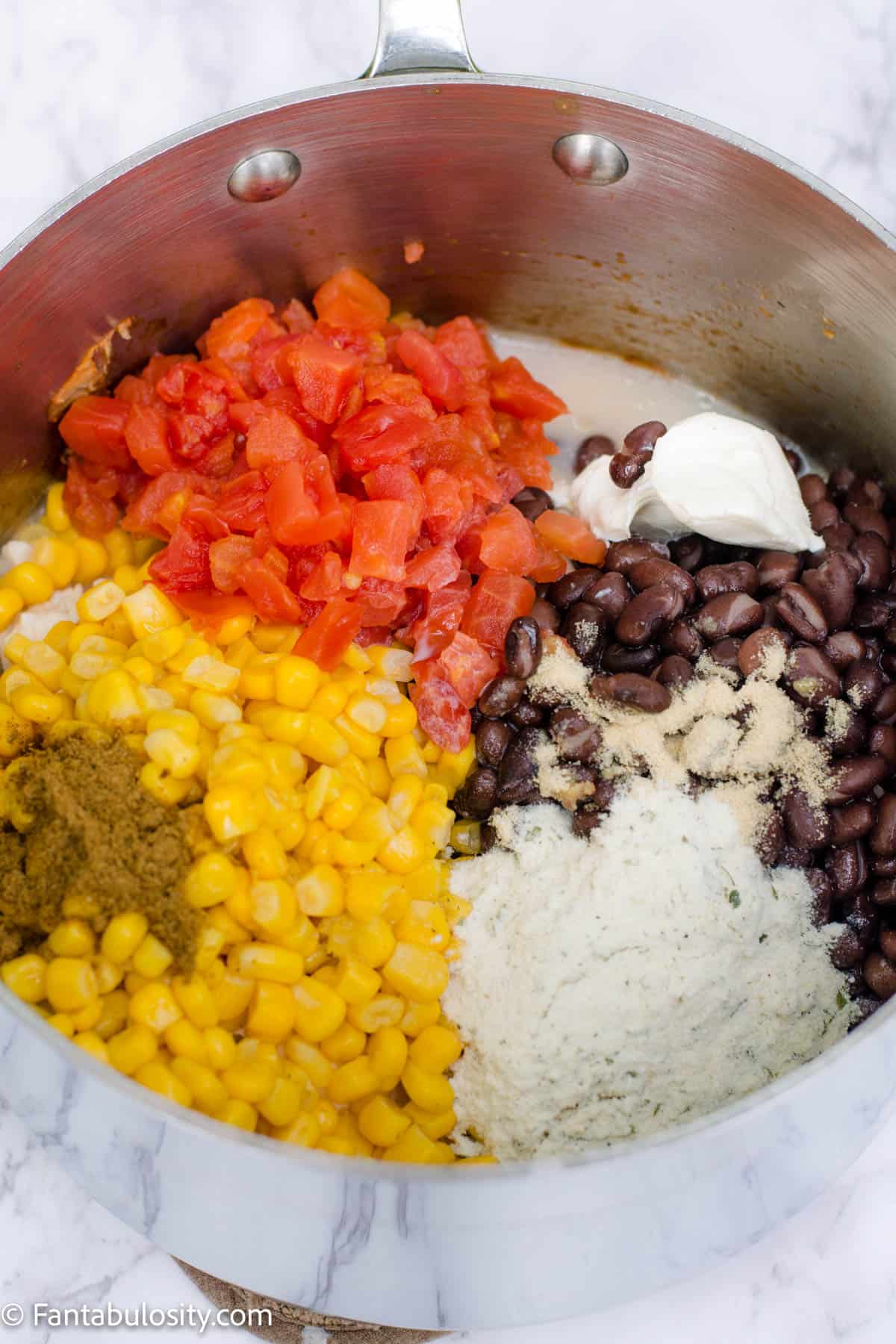 Remainder of ingredients in pot