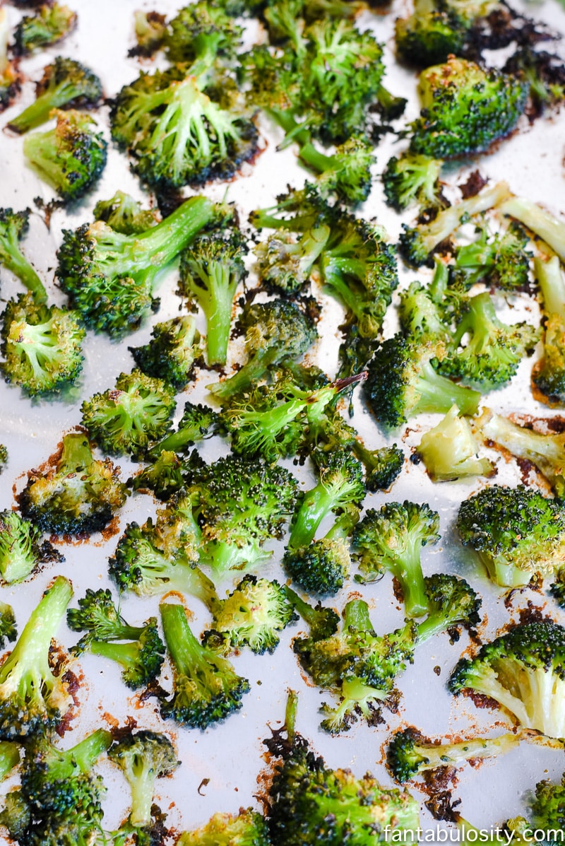 Roasted broccoli in oven