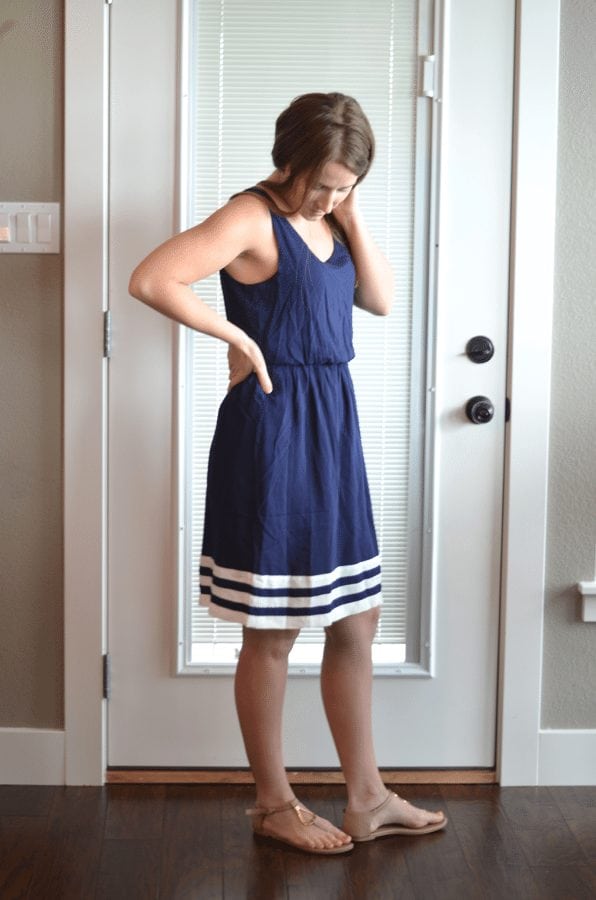 Stitch Fix Review April 2015 Blue White Dress https://fantabulosity.com
