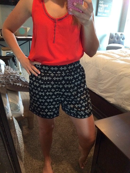 Stitch Fix Review red shirt & shorts