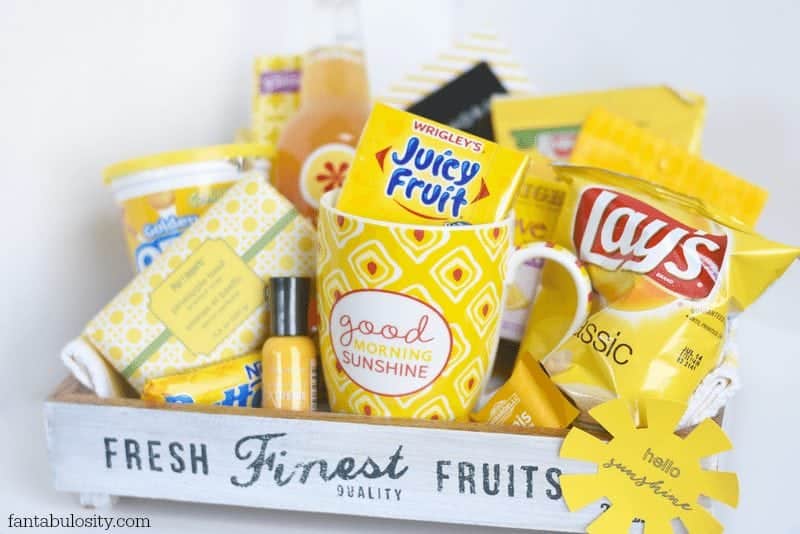 Box of Sunshine Gift Basket Idea (plus free printable) - Spot of Tea Designs