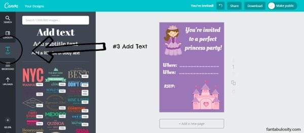 How to Create a Kid's Birthday Invitation with Canva!, and FREE printable! https://fantabulosity.com