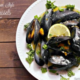 An easy mussels recipe! Steamed with citrus, garlic, butter, OMG yum!