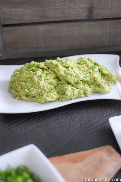 Guacamole on white plate