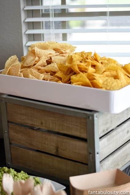 Chips in white basket