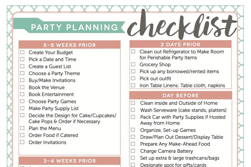 party worksheet planning budget birthday Fantabulosity my   FREE Planning Checklist Party Access