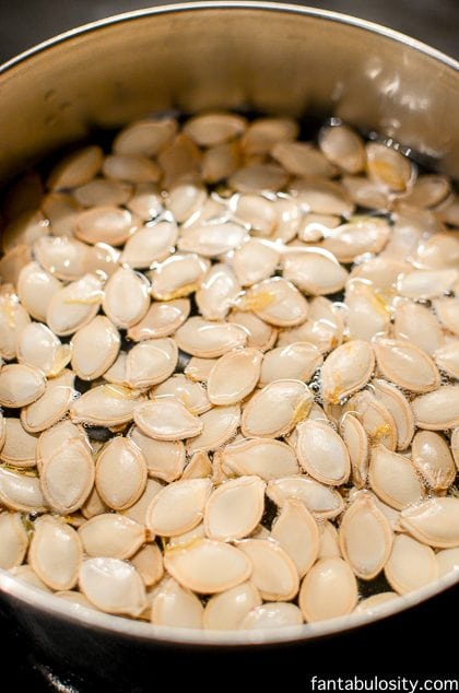 Sweet or Salty Pumpkin Seed Recipe! Roasting Pumpkin Seeds can be a fun activity for the kids too! https://fantabulosity.com