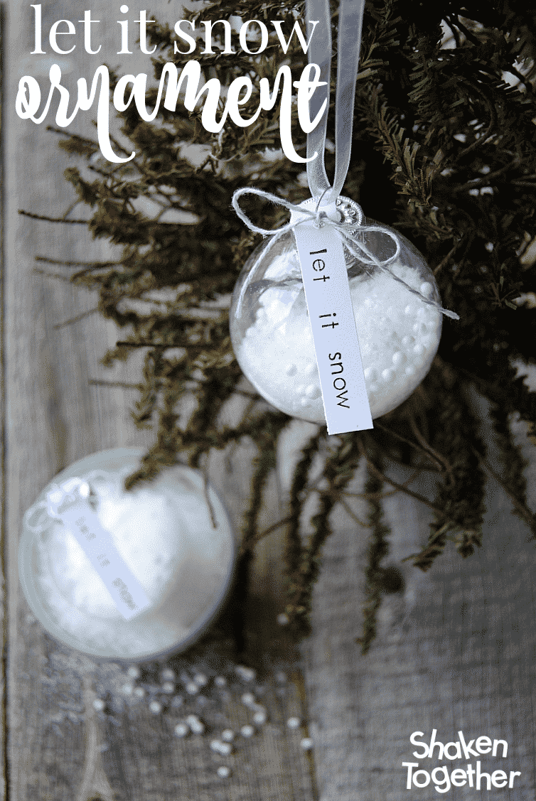 It is a DIY Christmas with this easy Let It Snow Ornament!
