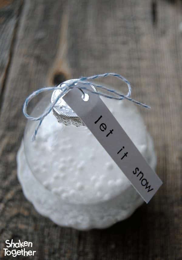 It is a DIY Christmas with this easy Let It Snow Ornament!