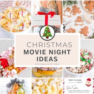 Christmas movie night ideas in an image collage.