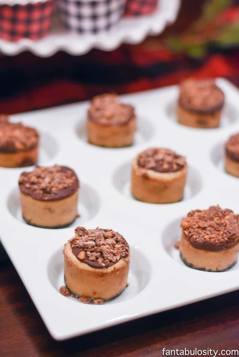 Reeses Mini Cheesecakes. Perfect dessert for cocktail party. Favorite Things Party Ideas - How to Host Favorite Things Party fantabulosity.com