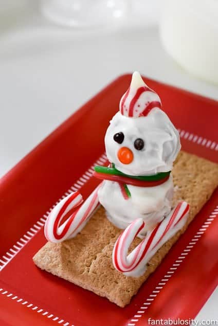 Milk and Cookies Party Play Date Ideas. Snowman Nutter Butter Truffle