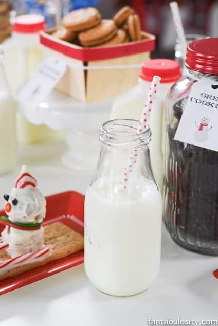 Milk and Cookies Party Play Date Ideas. Snowman Nutter Butter Truffle