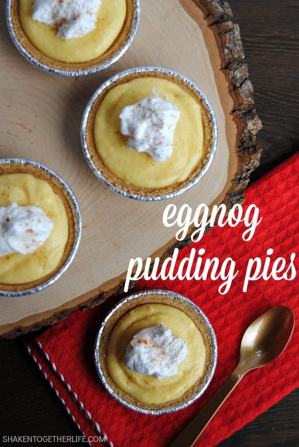 No Bake Mini Eggnog Pudding Pies