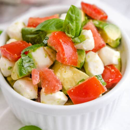 Tomato Mozzarella Avocado Salad - So EASY + The BEST!