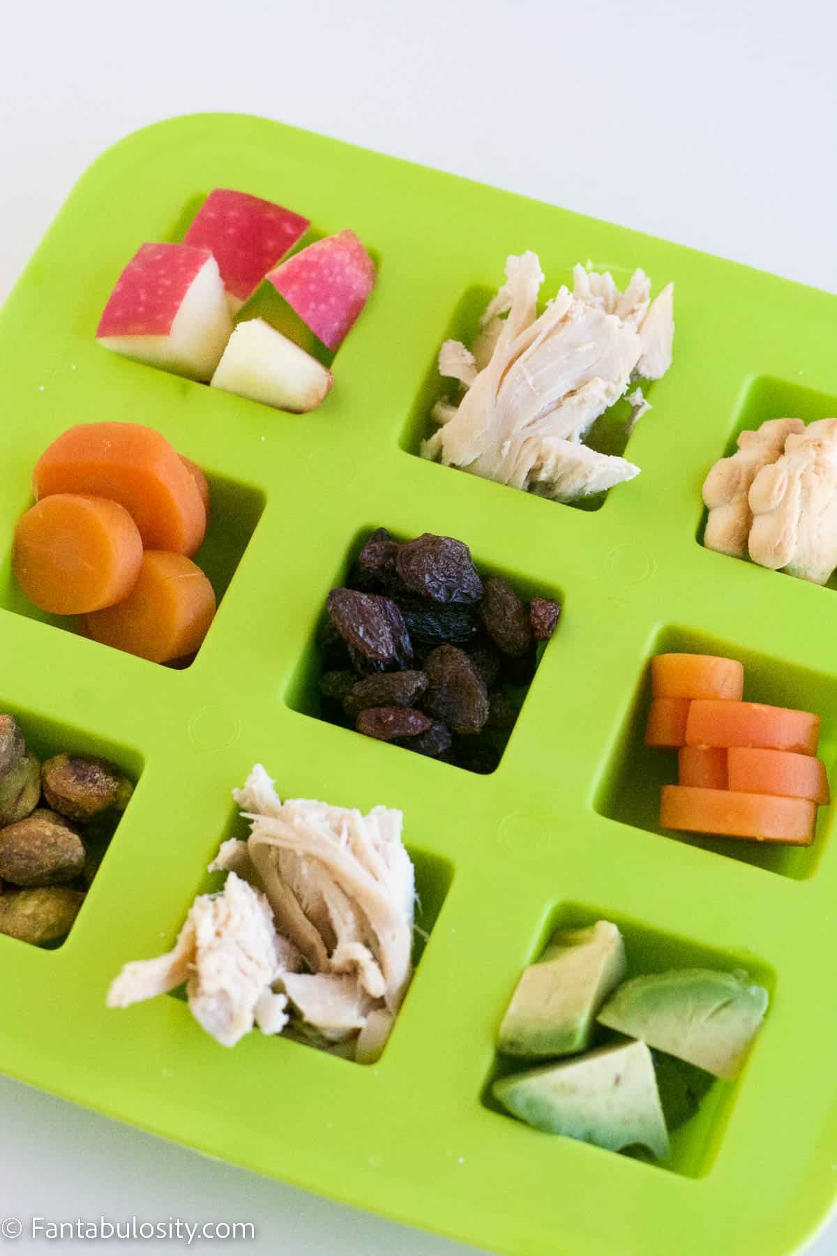toddler lunch idea in ice cube tray