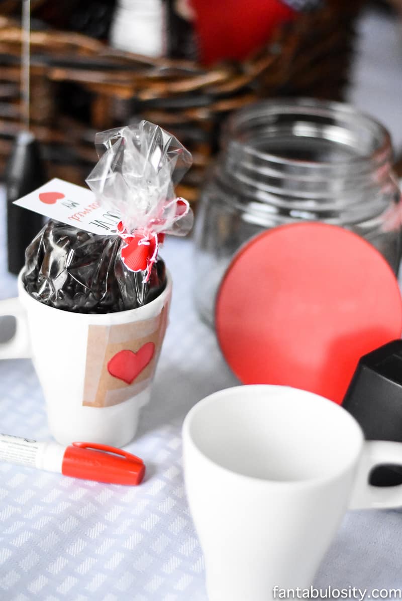 I can SO do this!!! Coffee Bar Party: "You've Warmed My Heart," theme! LOVE what she did as a random act of kindness with her guests! DIY Coffee bar ideas galore, and SO easy! fantabulosity.com