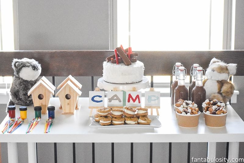 Camp-In Sleepover! How fun is this! It's all so cute!!! Camping Sleepover Birthday Party Ideas! Pottery Barn Kids, fake fire, tents, sleeping bags, fire birthday cake, kaleidoscope, birthday banner. 