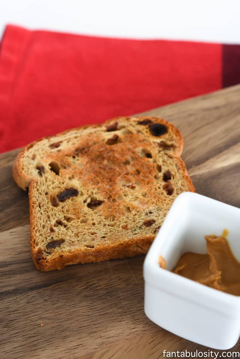 Raisin Toast with Peanut Butter! Healthy Snack Recipe Ideas for Toddlers