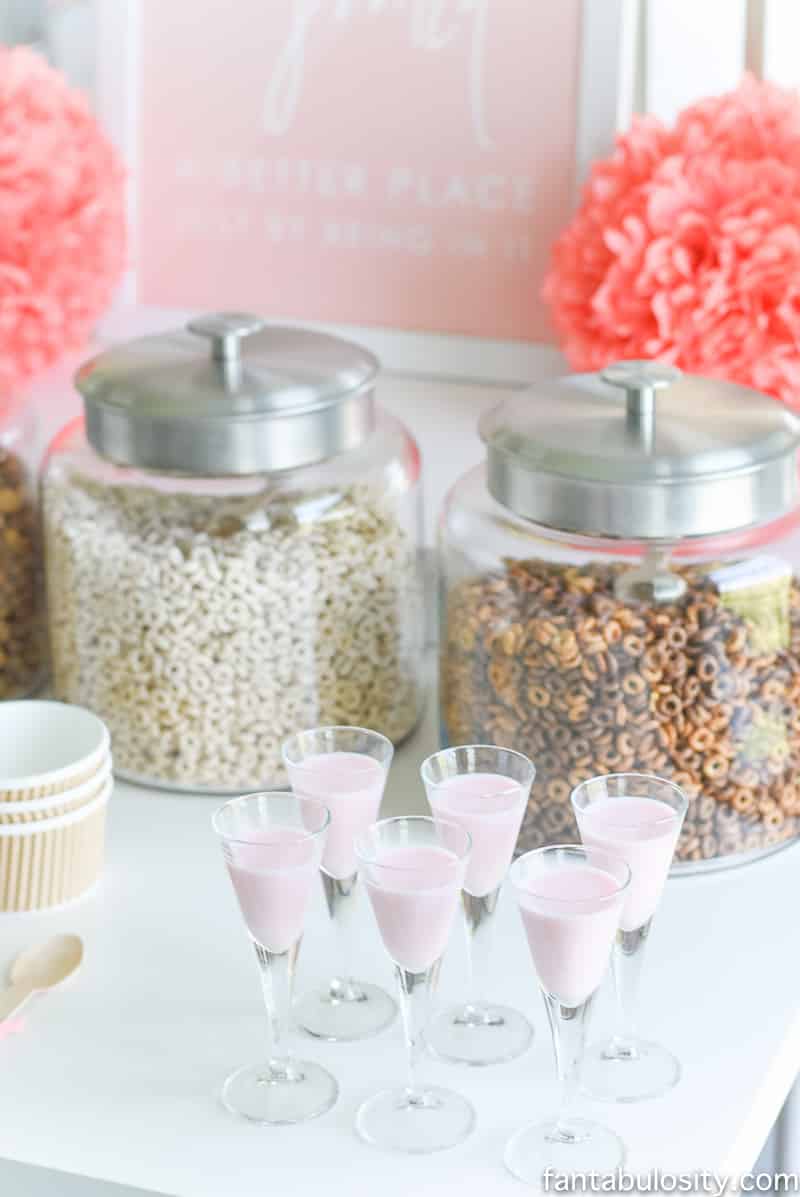 Cereal Bar Ideas: Brunch shower, bridal shower, mother's day, baby shower breakfast party