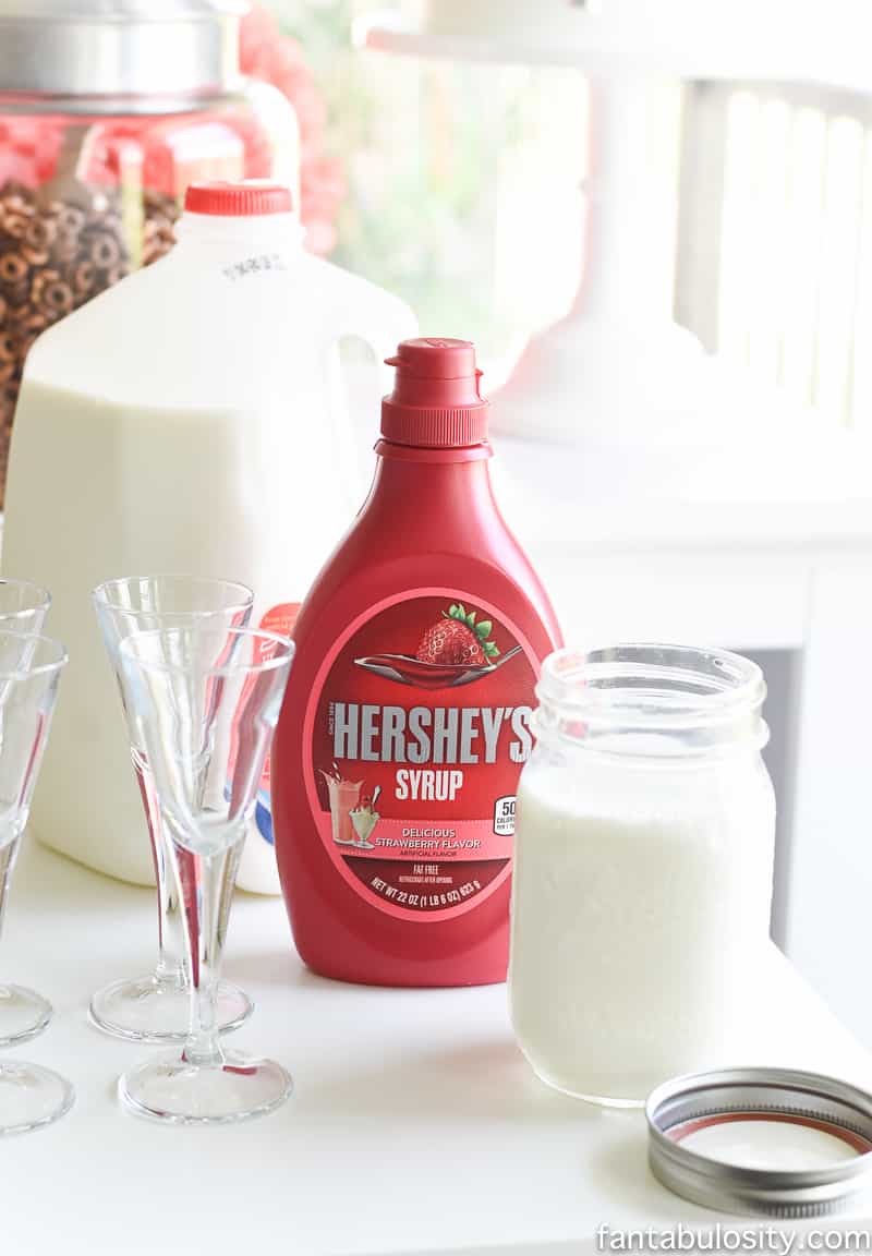 Clink Clink Pink Drink Ideas - Strawberry Milk for a pretty in pink brunch!