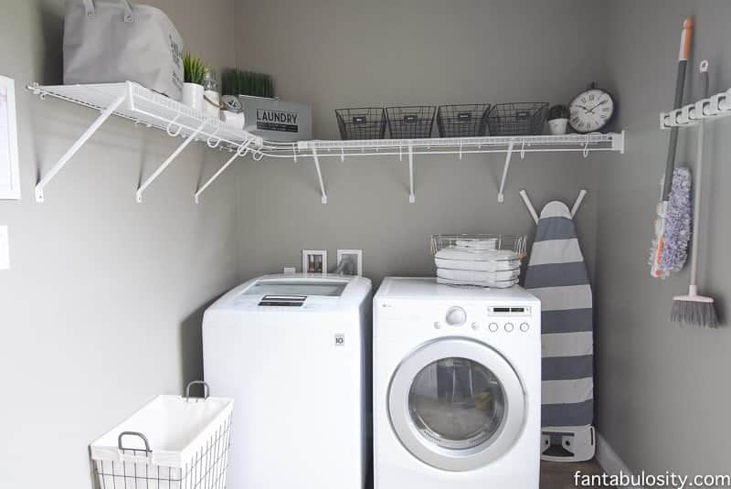 Diy Laundry Room Shelving Storage, Wire Shelving Decorating Ideas