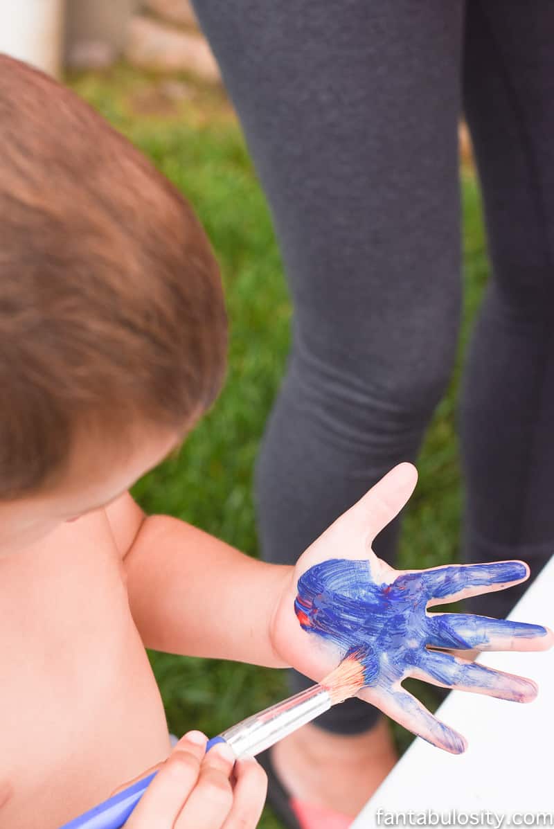 Hand prints for father's day, craft ideas from kids