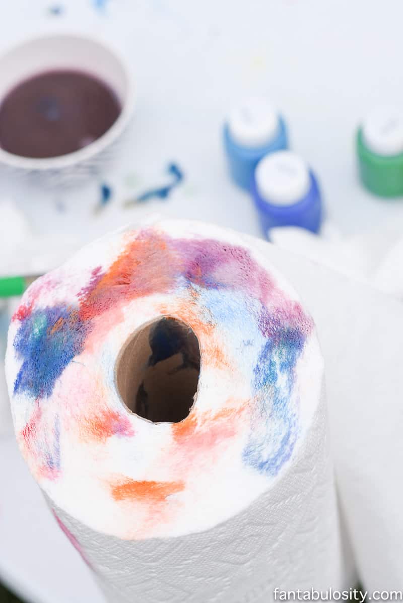 Have a roll of papertowels when fingerpainting outside