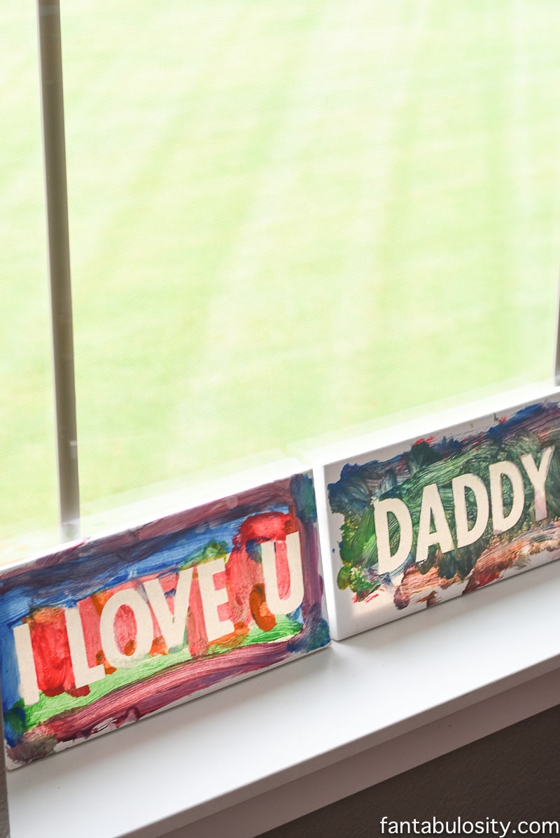 I Love You Daddy Fingerpaint Idea for Father's Day Gift Ideas