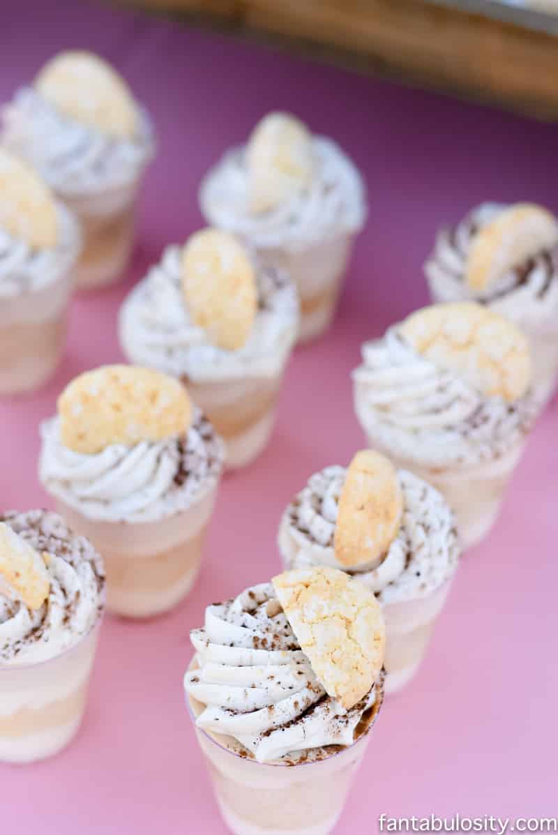 Mini Dessert Shots for party table; Favorite Things Party