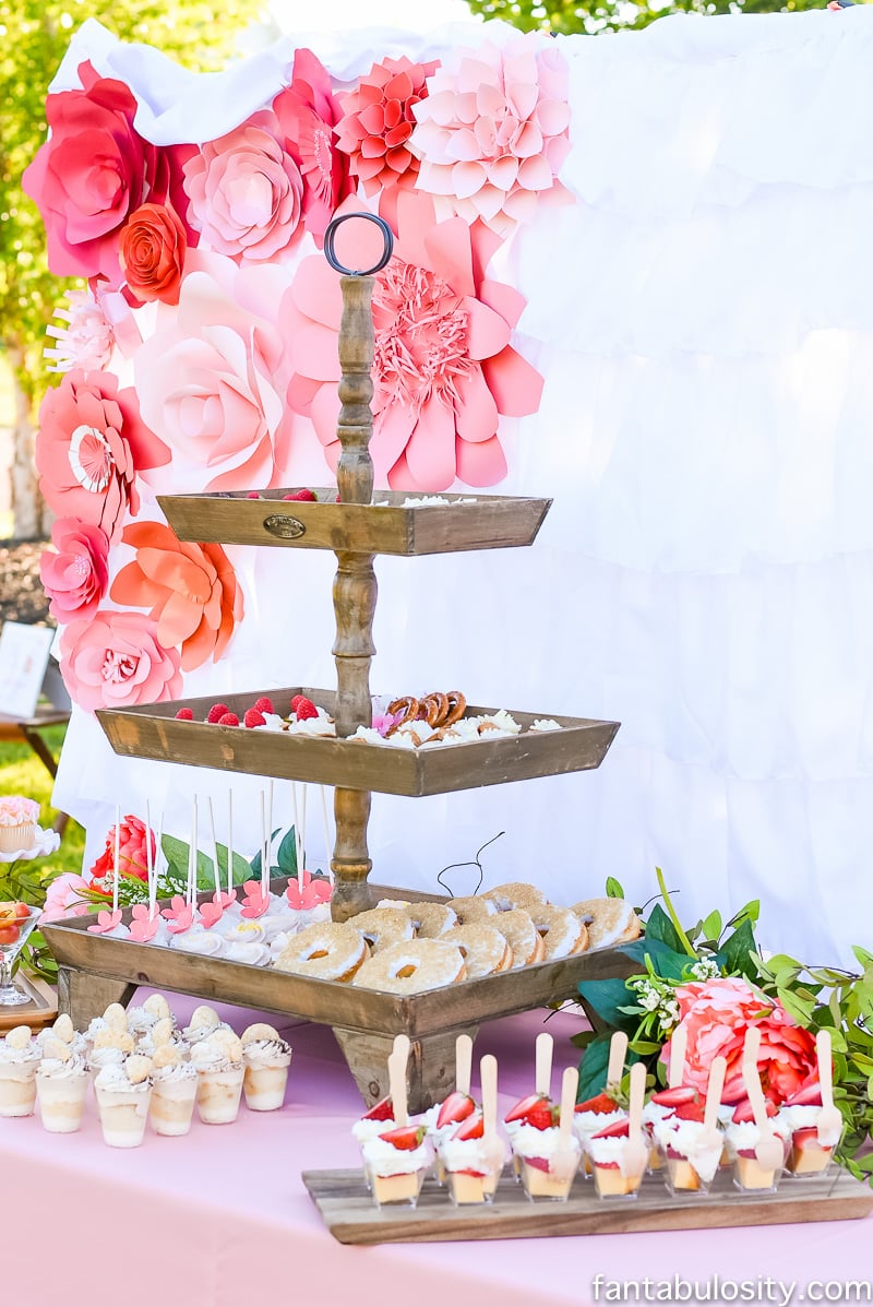 Coral, pink, peach dessert table ideas: Favorite Things Party