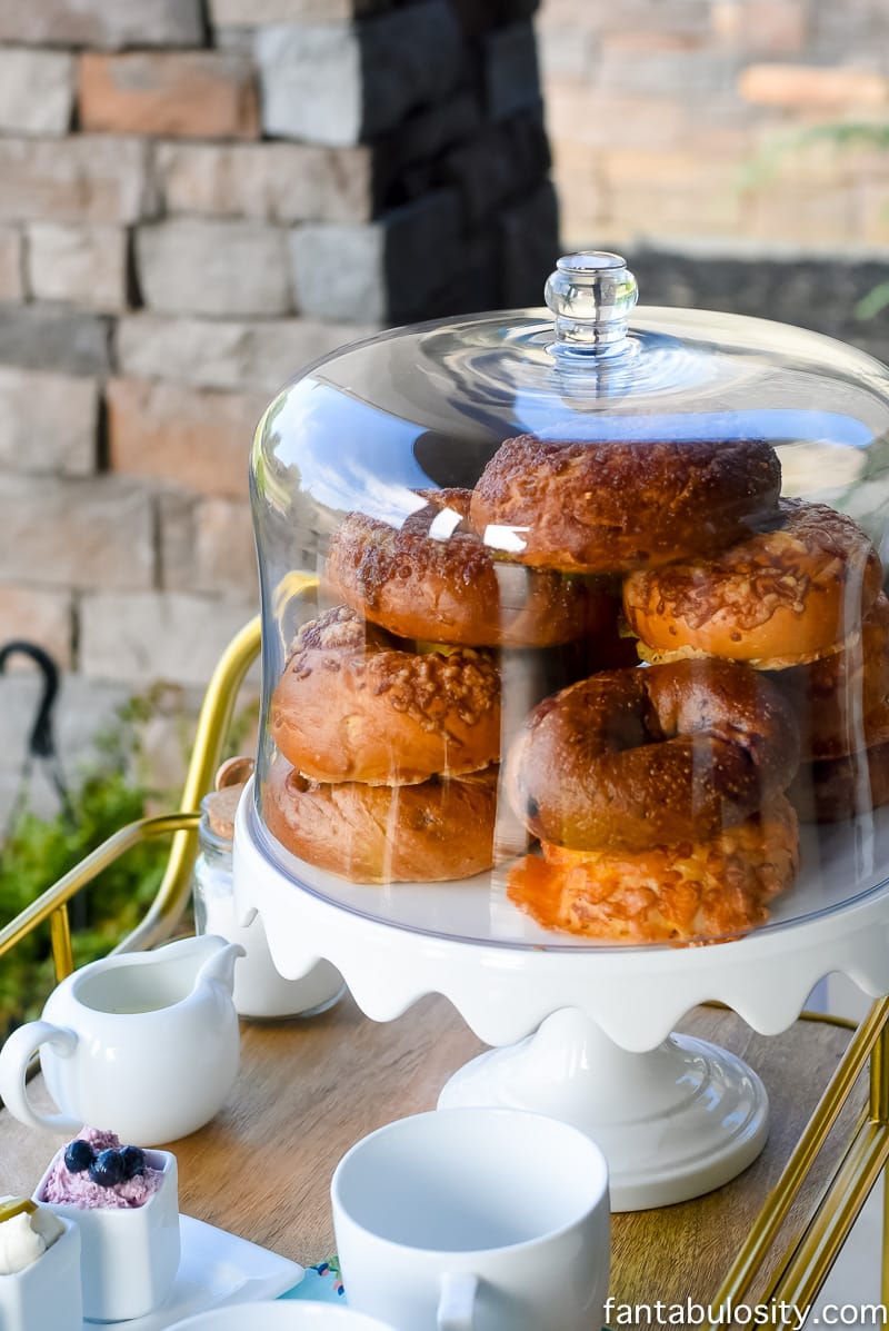 Cake Stand of the GODS. It's amazing!!! So cute with bagels in it too, on this bagel cart