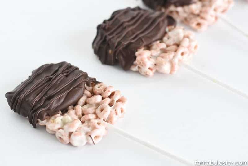 Chocolate Covered Strawberry Cereal Treats