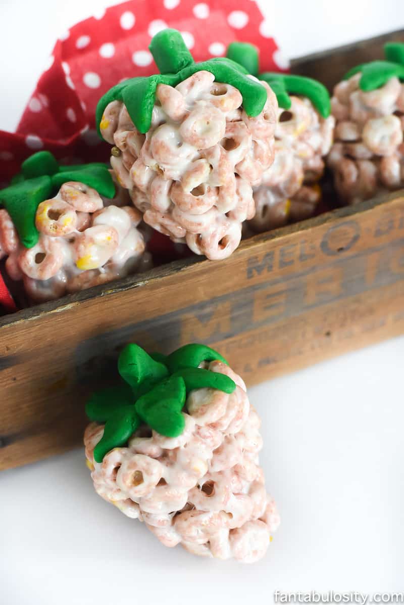 Chocolate Covered Strawberry Cereal Treats