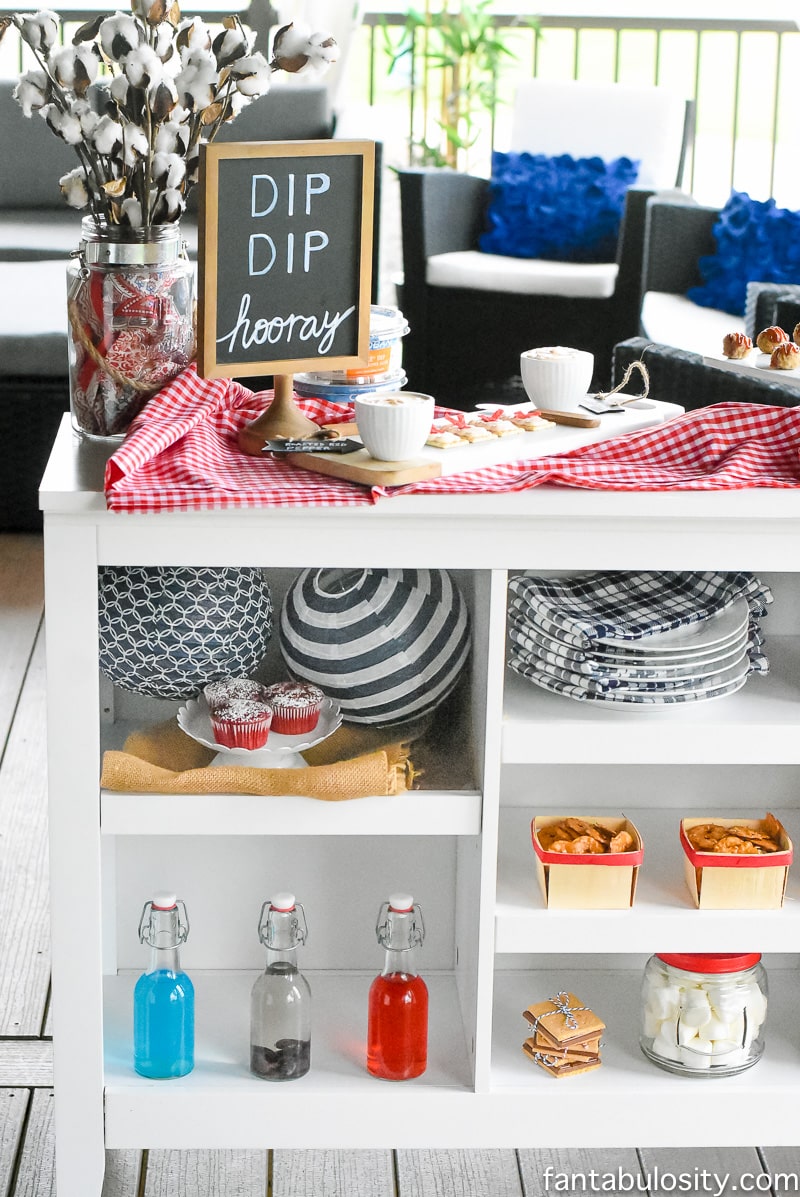 A Dip Bar! Such a fun way to style snacks for a party.