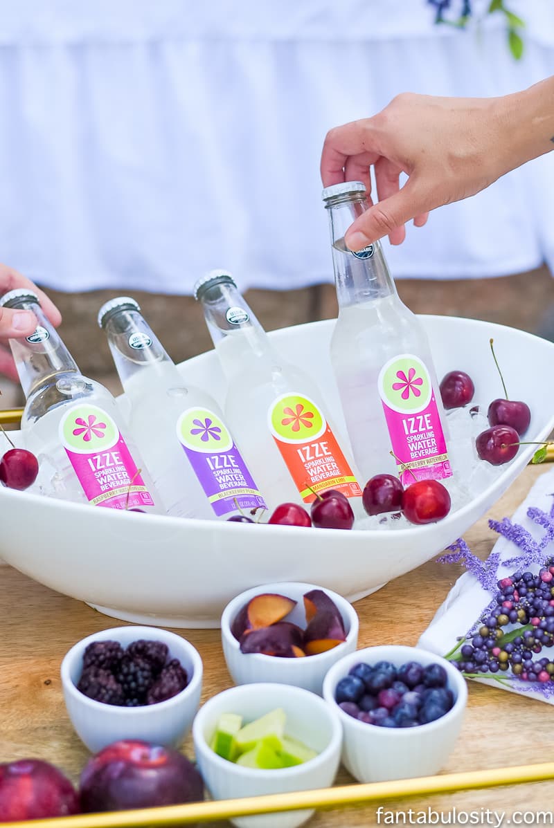 Drink Bar Cart with IZZE drinks. So colorful and pretty! Fantabulosity