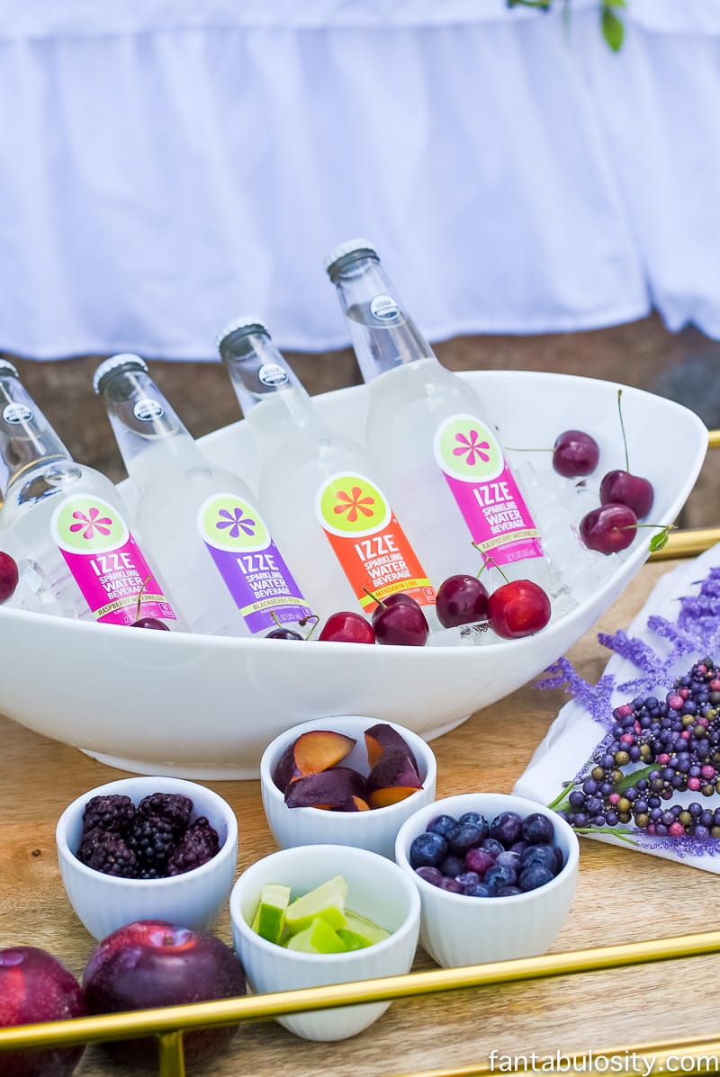 Drink Bar Cart with IZZE drinks. So colorful and pretty! Fantabulosity